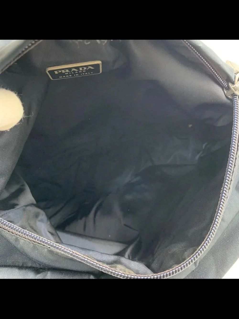 Prada Navy Nylon Messenger Bag with Triangular Logo